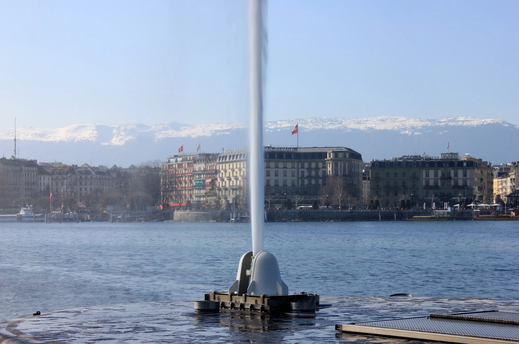 Jet d’eau de Ginebra y Mont Blanc